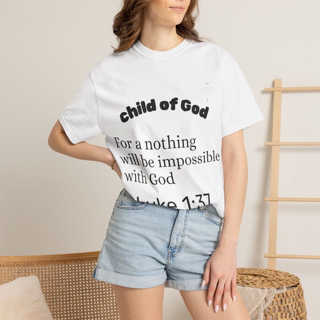 Child of God Luke 1:37 T-shirt | Jesus X Black Sheep