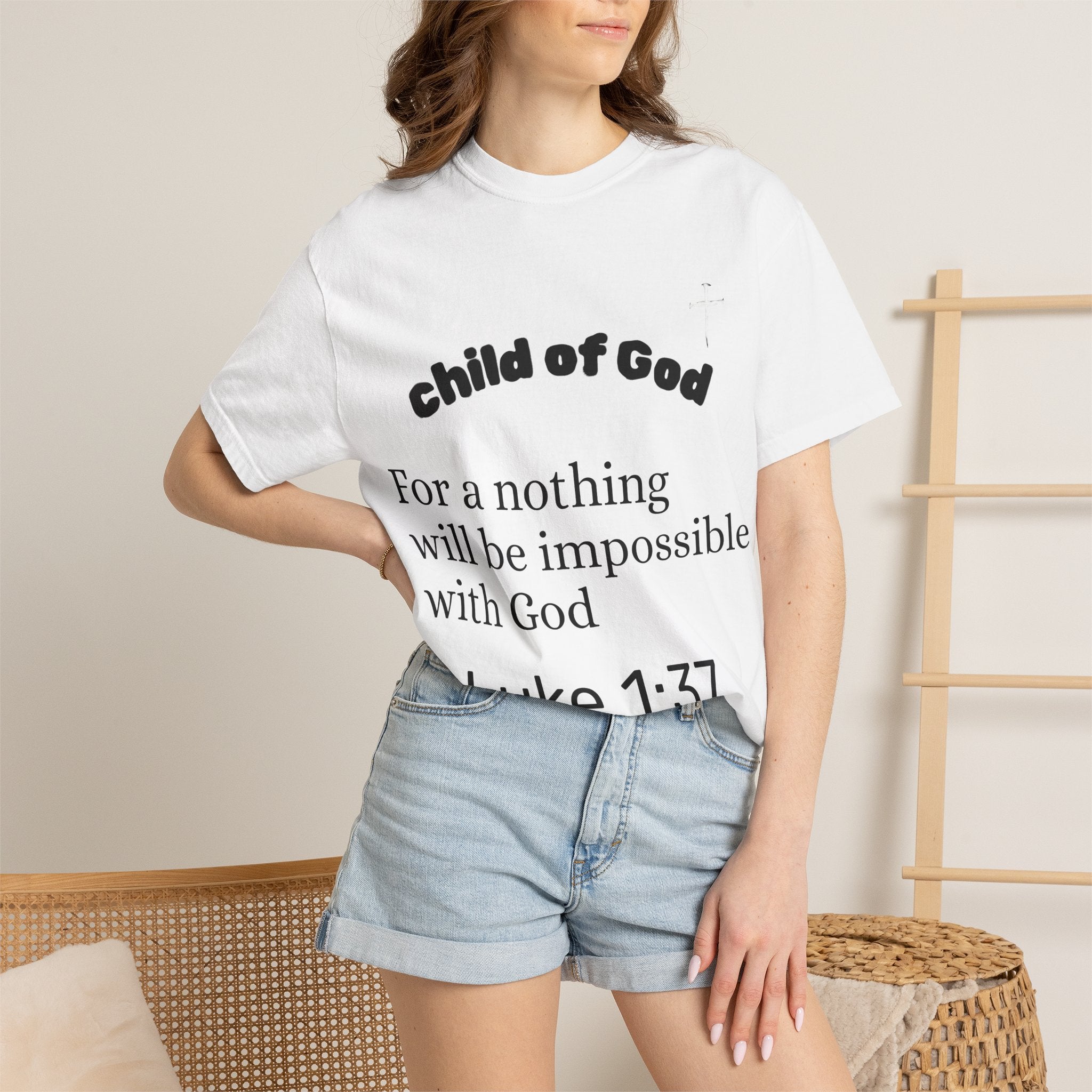 Child of God Luke 1:37 T-shirt | Jesus X Black Sheep