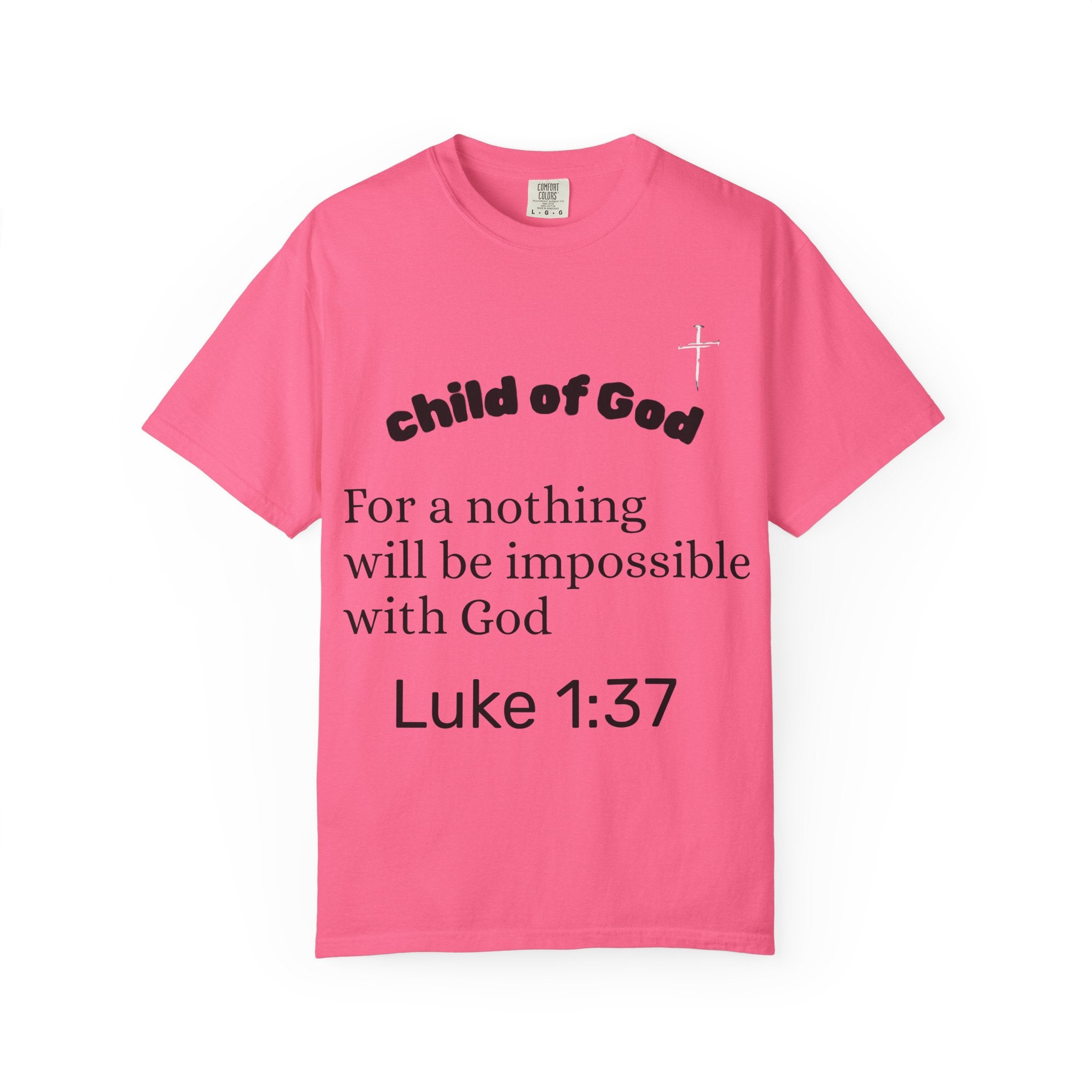 Child of God Luke 1:37 T-shirt | Jesus X Black Sheep