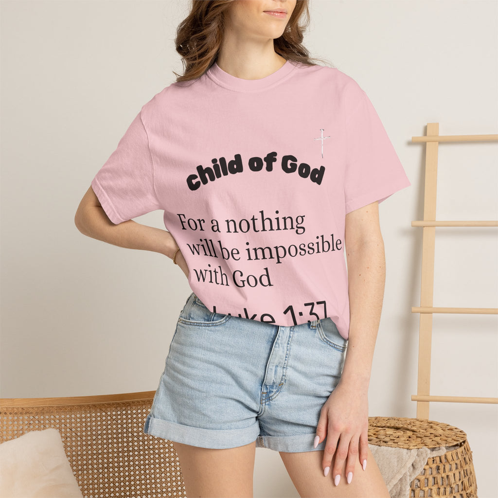 Child of God Luke 1:37 T-shirt | Jesus X Black Sheep