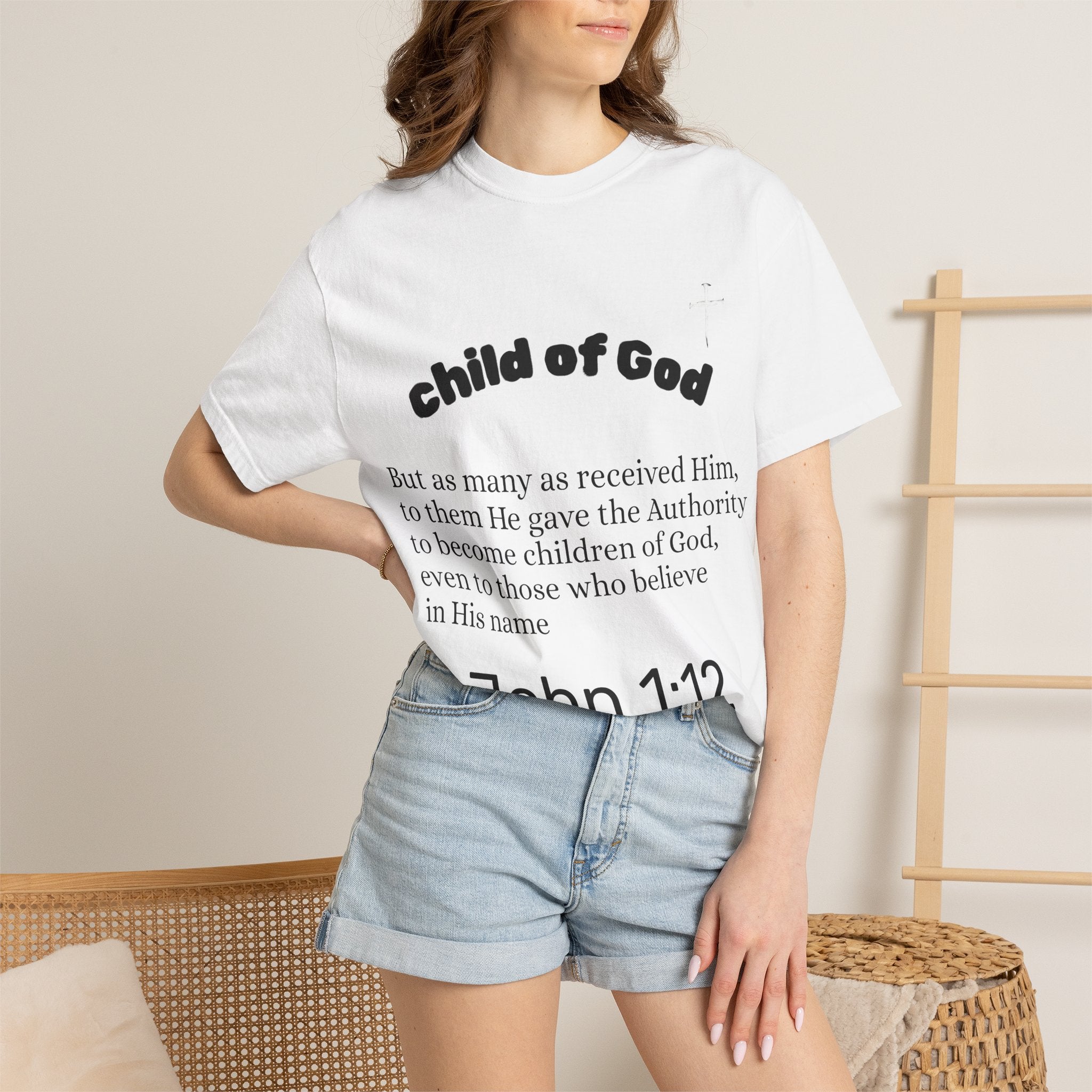 Child of God John 1:12 T-Shirt | Jesus X Black Sheep
