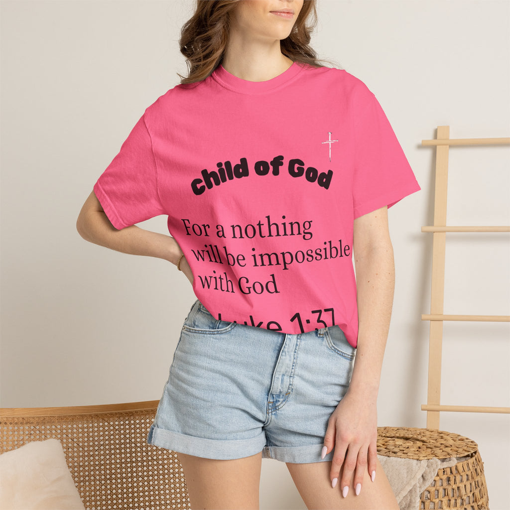 Child of God Luke 1:37 T-shirt | Jesus X Black Sheep