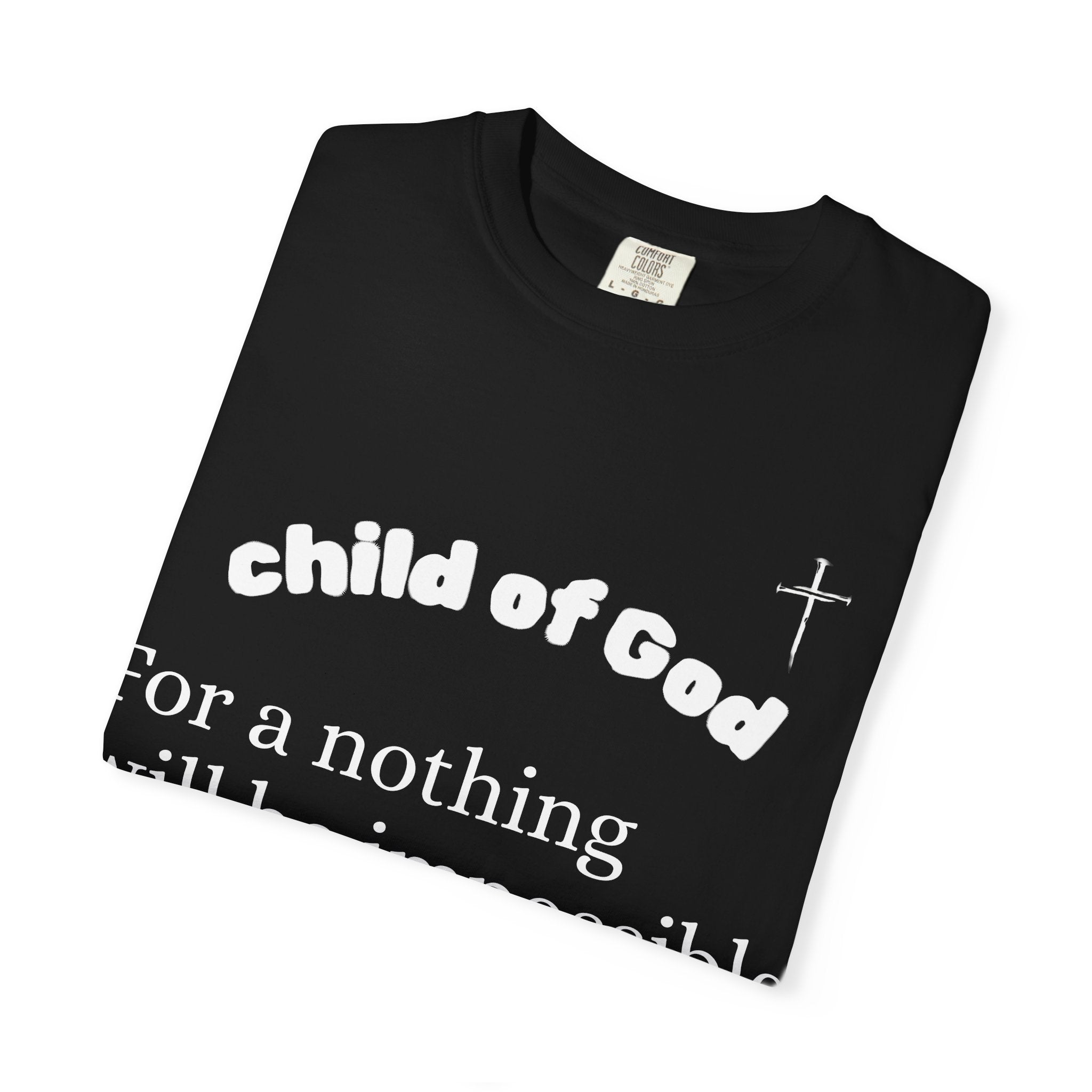 Child of God Luke 1:37 T-shirt | Jesus X Black Sheep