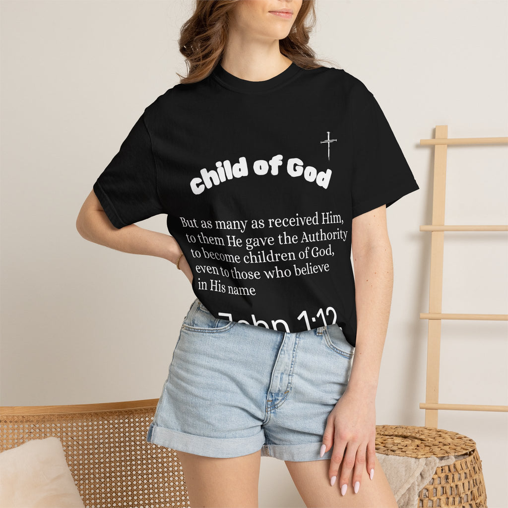 Child of God John 1:12 T-Shirt | Jesus X Black Sheep