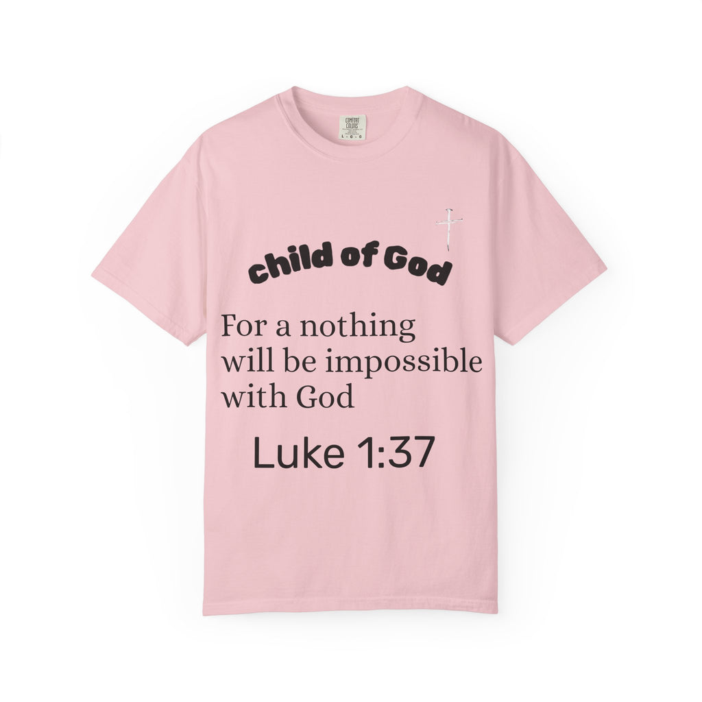 Child of God Luke 1:37 T-shirt | Jesus X Black Sheep