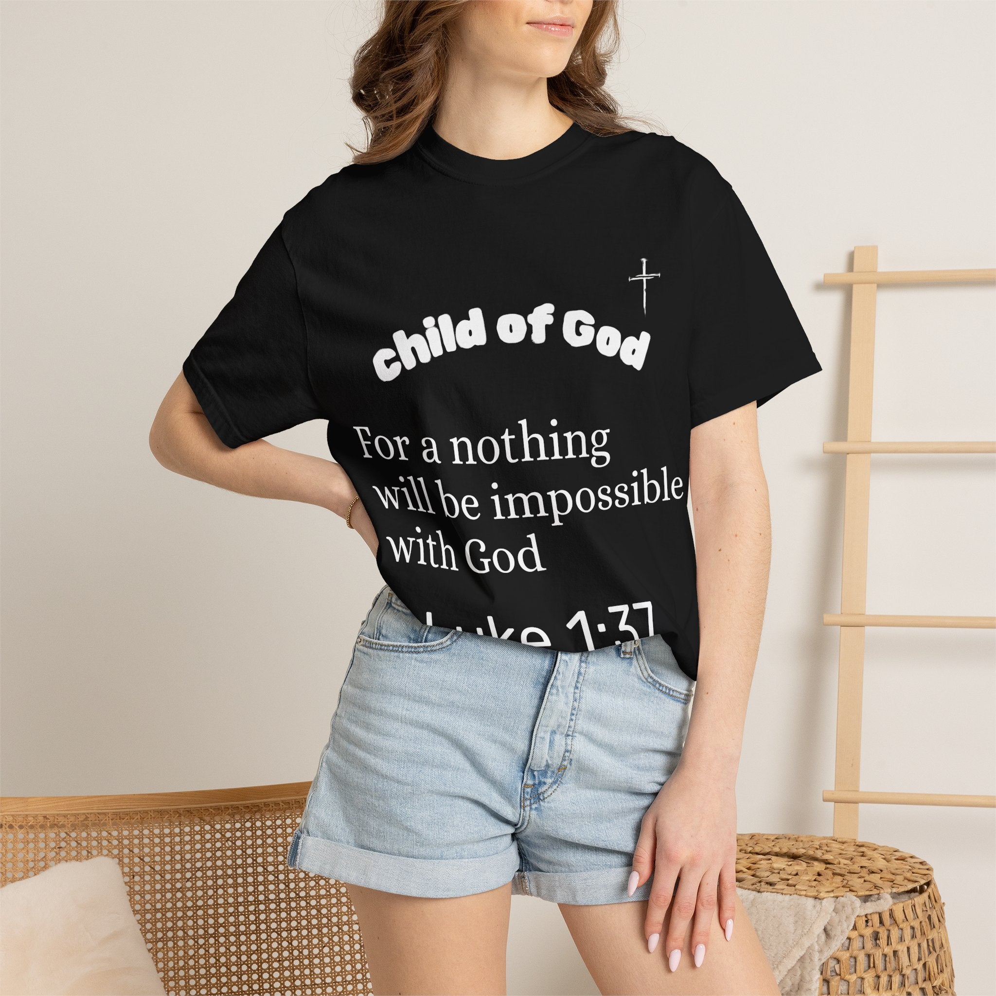 Child of God Luke 1:37 T-shirt | Jesus X Black Sheep