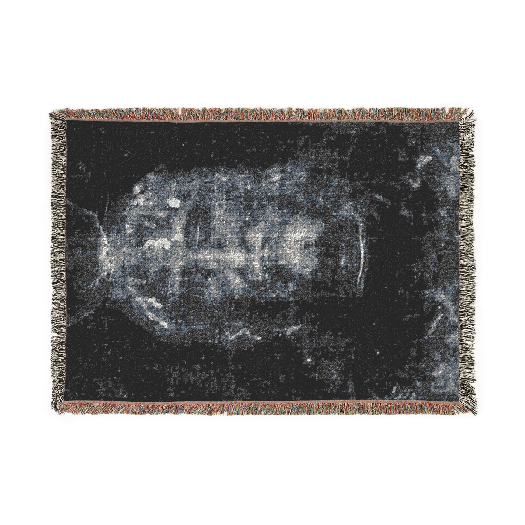Shroud of Turin Nightscape Woven Blanket | Cotton Fringe, Artwork or Photo Variant