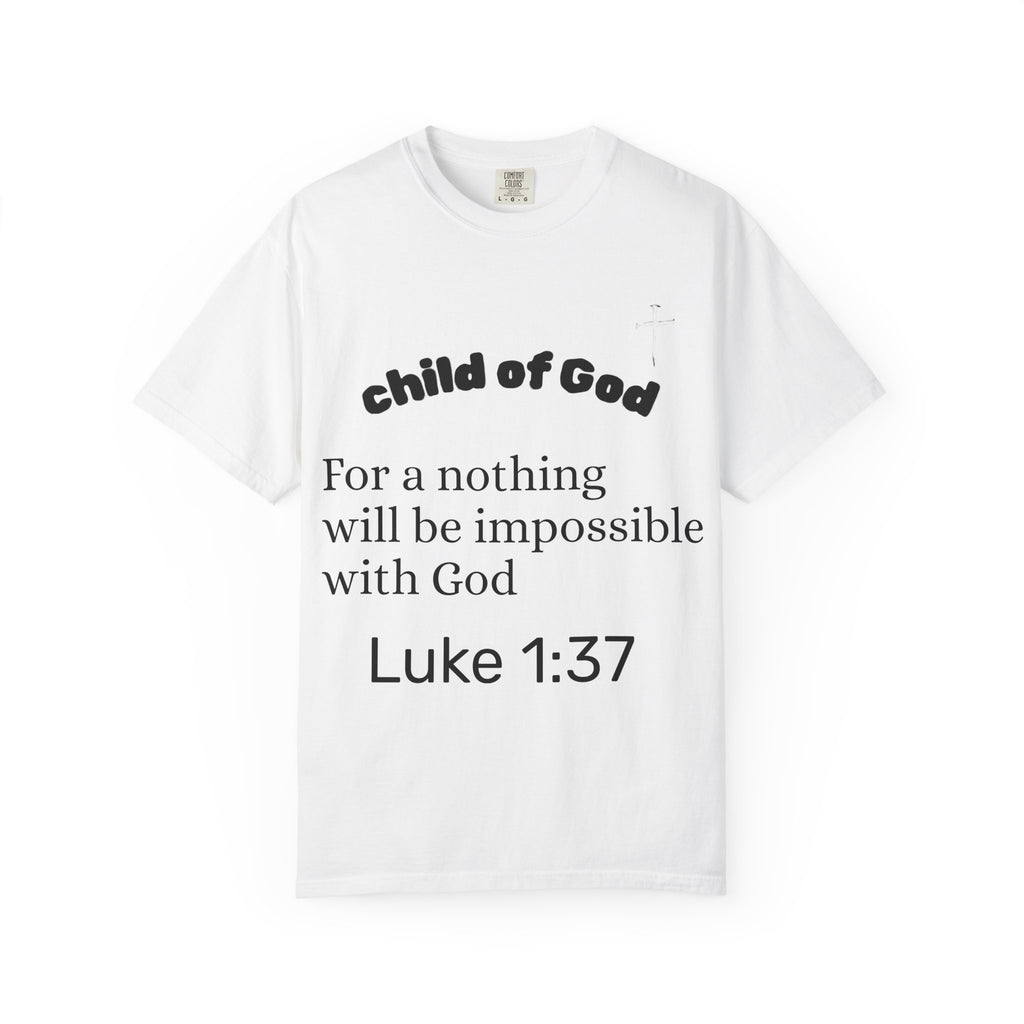 Child of God Luke 1:37 T-shirt | Jesus X Black Sheep