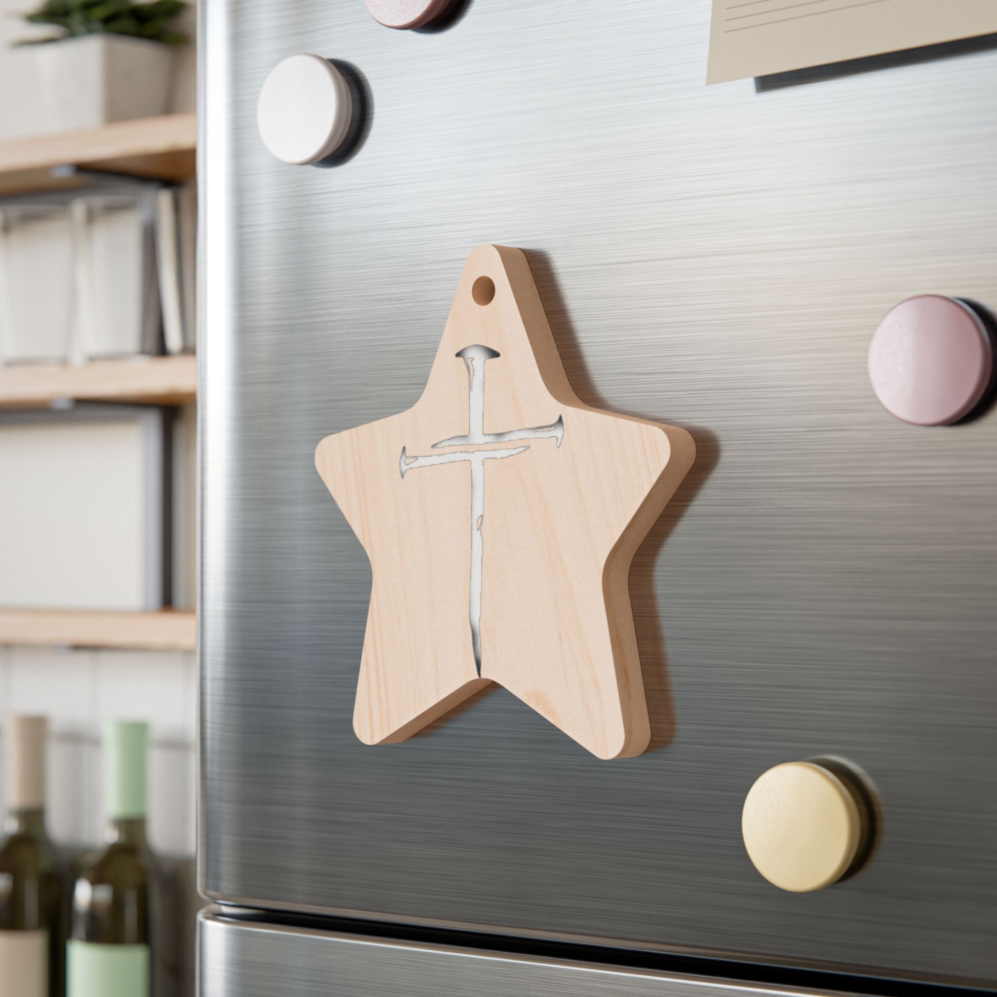 Jesus Face X Cross Wooden Ornament | Religious Christmas/Office/Home Decoration