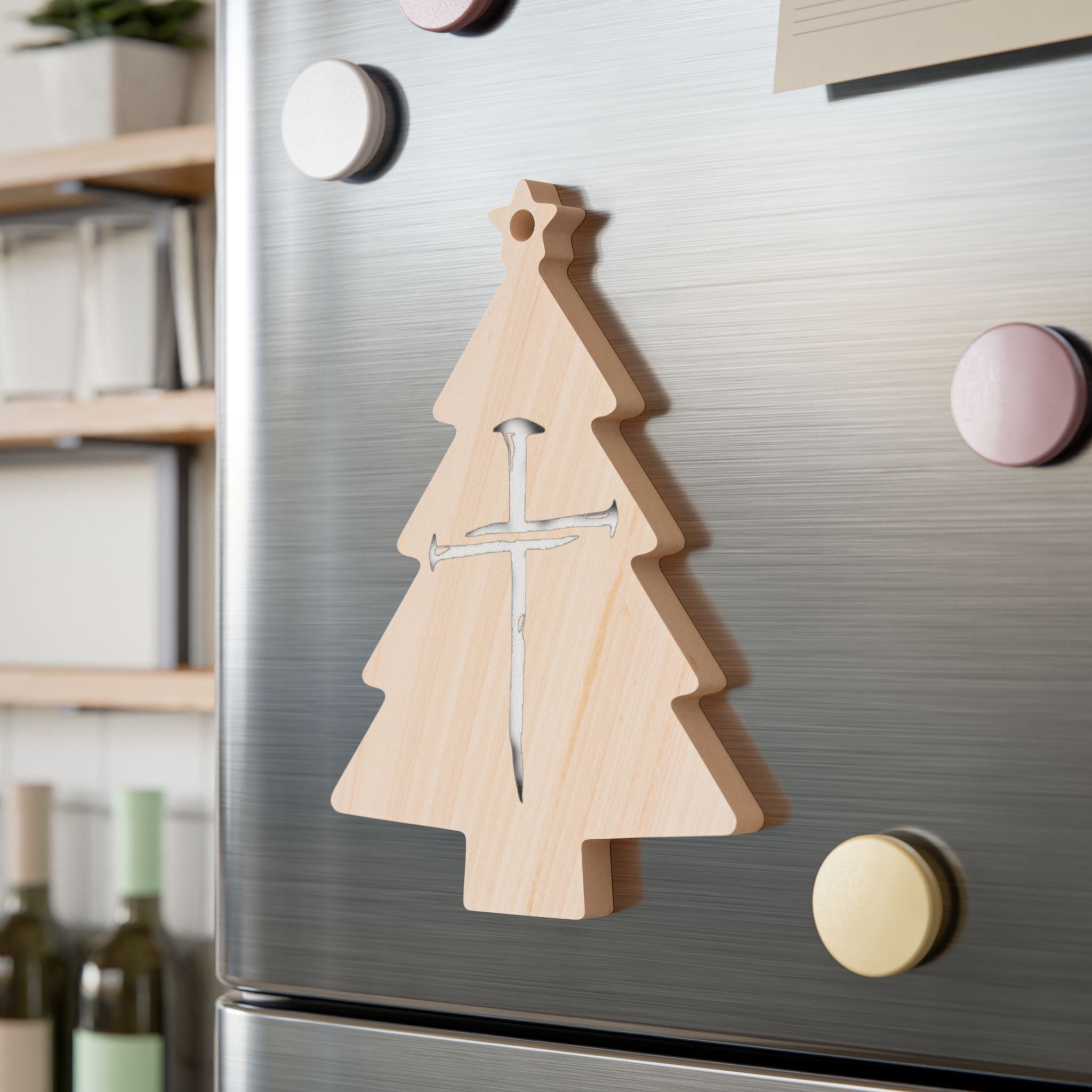 Jesus Face X Cross Wooden Ornament | Religious Christmas/Office/Home Decoration